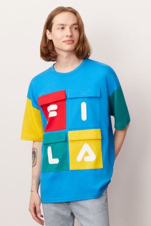 FILA Hakon Tee Shirts Blue,Mens Clothing | CA.KQNHRI487